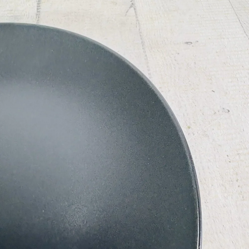Ikea of Sweden 12011 Dark Gray Matte Round Stoneware Salad Lunch Plates Set 4